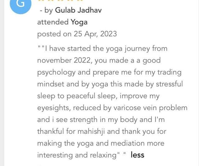 Written client review shared with Yogic Company (1 of 19)