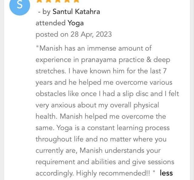 Written client review shared with Yogic Company (6 of 19)