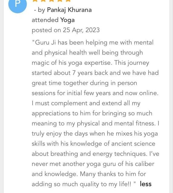 Written client review shared with Yogic Company (7 of 19)