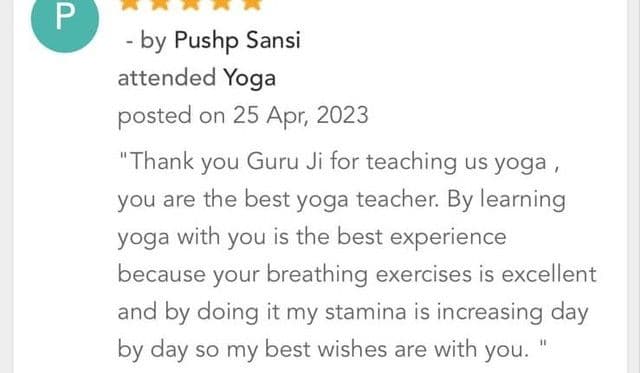 Written client review shared with Yogic Company (9 of 19)