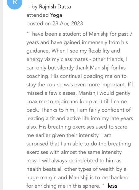 Written client review shared with Yogic Company (15 of 19)