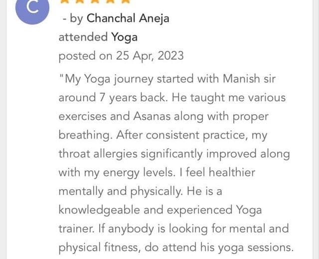 Written client review shared with Yogic Company (18 of 19)